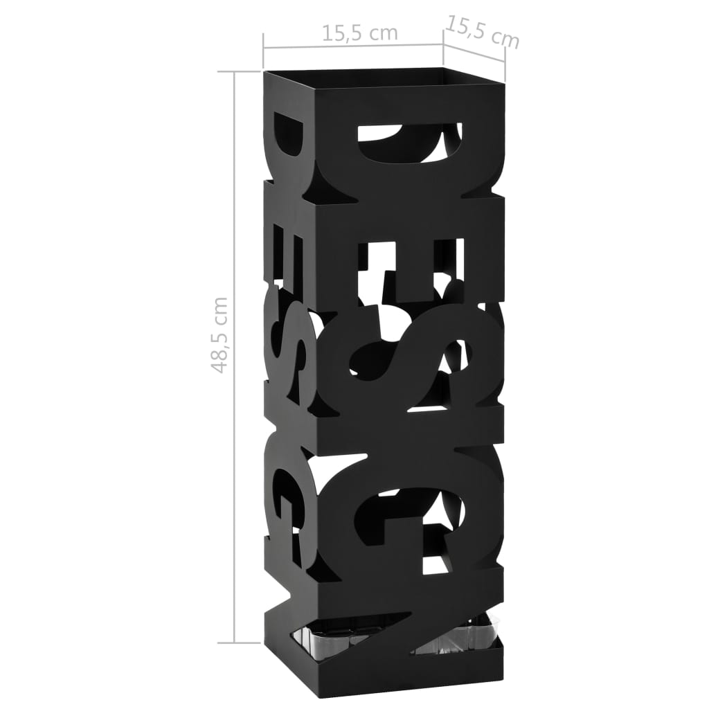 vidaXL Parapluhouder design staal zwart