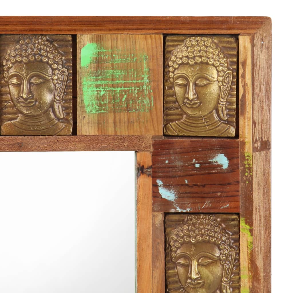 vidaXL Spiegel boeddha 80x50 cm massief gerecycled hout