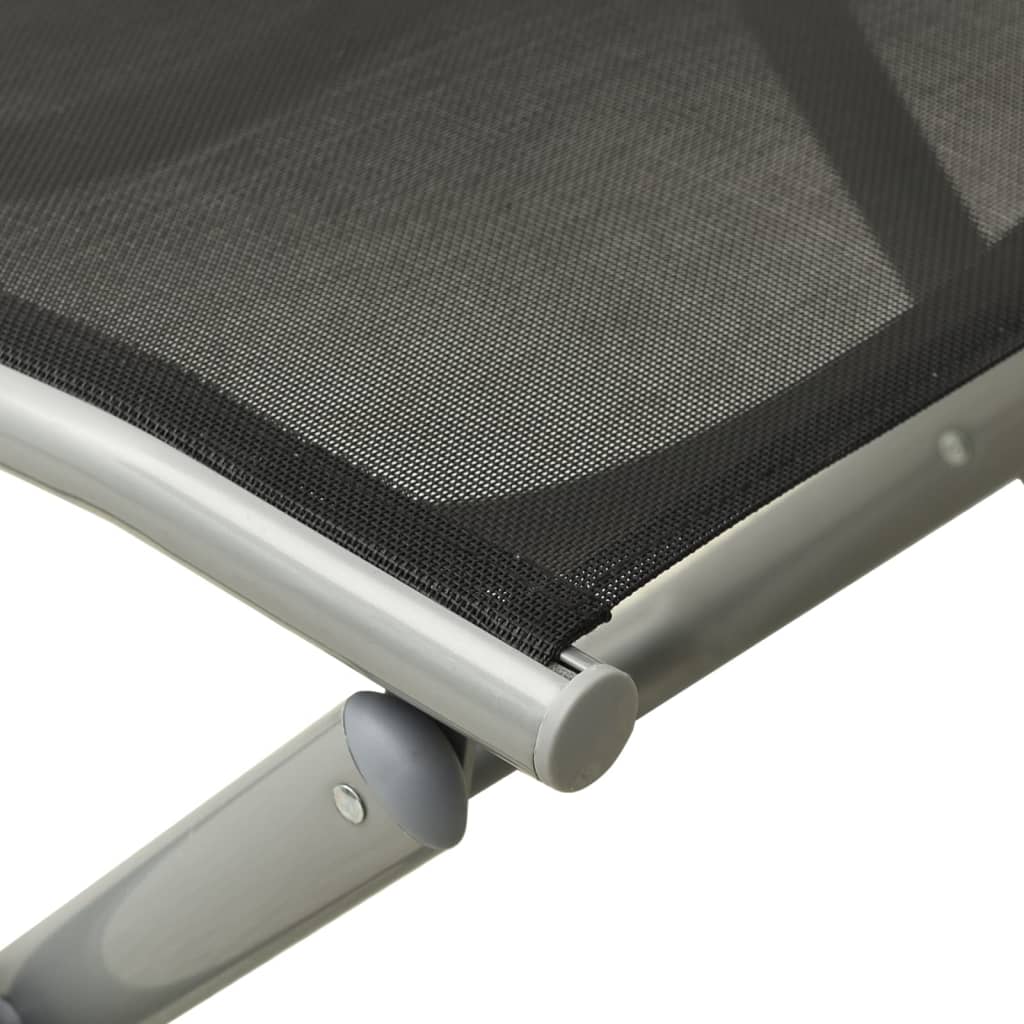 vidaXL 3-delige Loungeset textileen en aluminium zilverkleurig