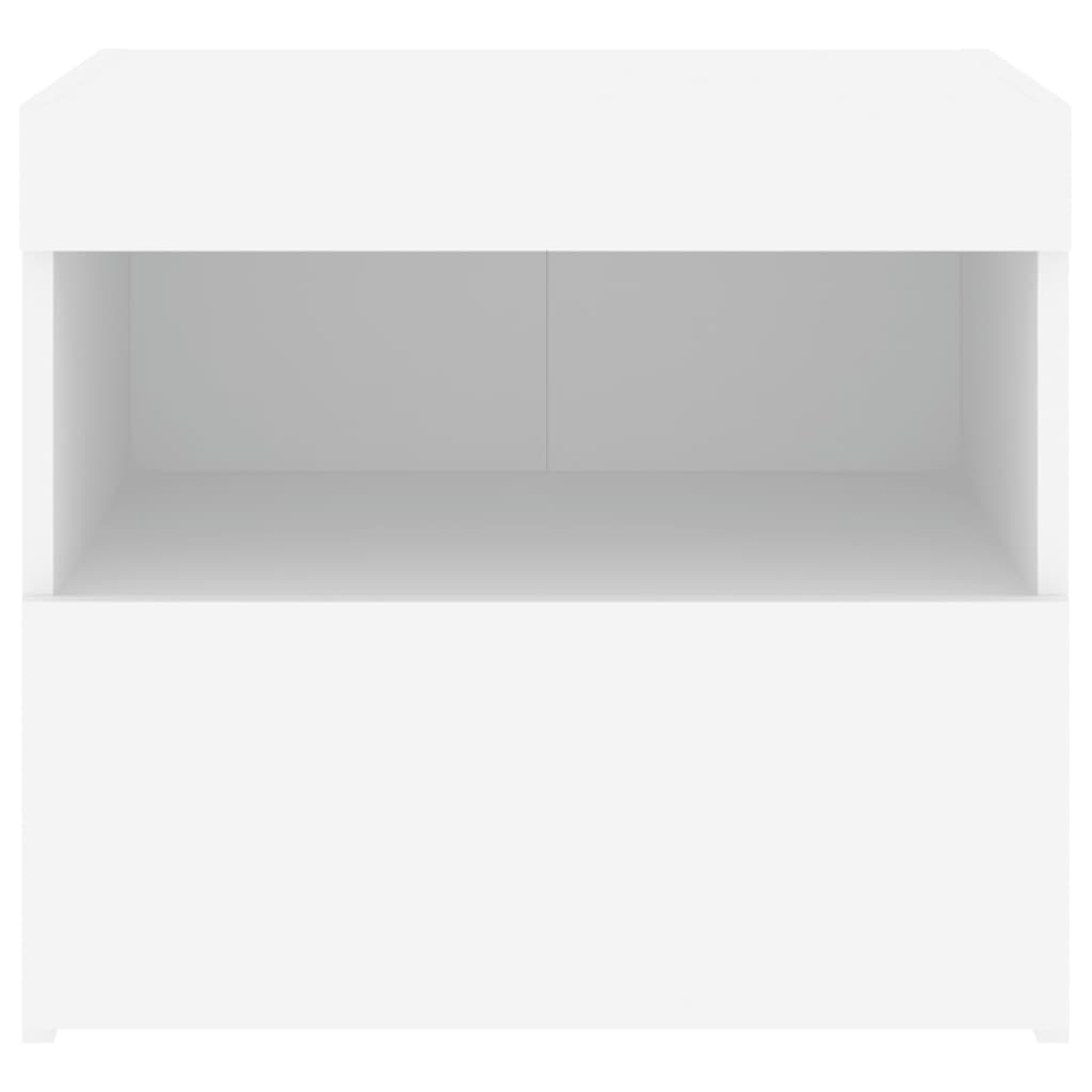 vidaXL Nachtkastje met LED-verlichting 50x40x45 cm wit