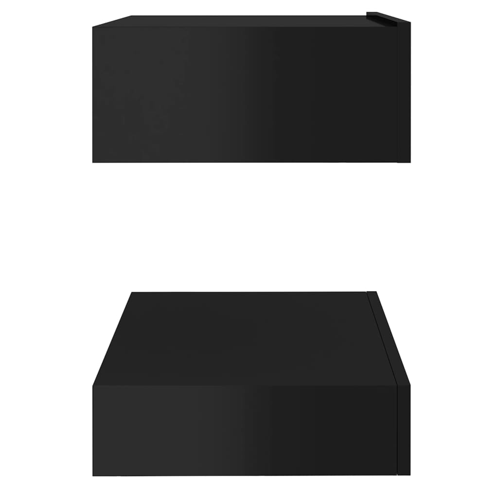 vidaXL Nachtkastje 60x35 cm spaanplaat hoogglans zwart