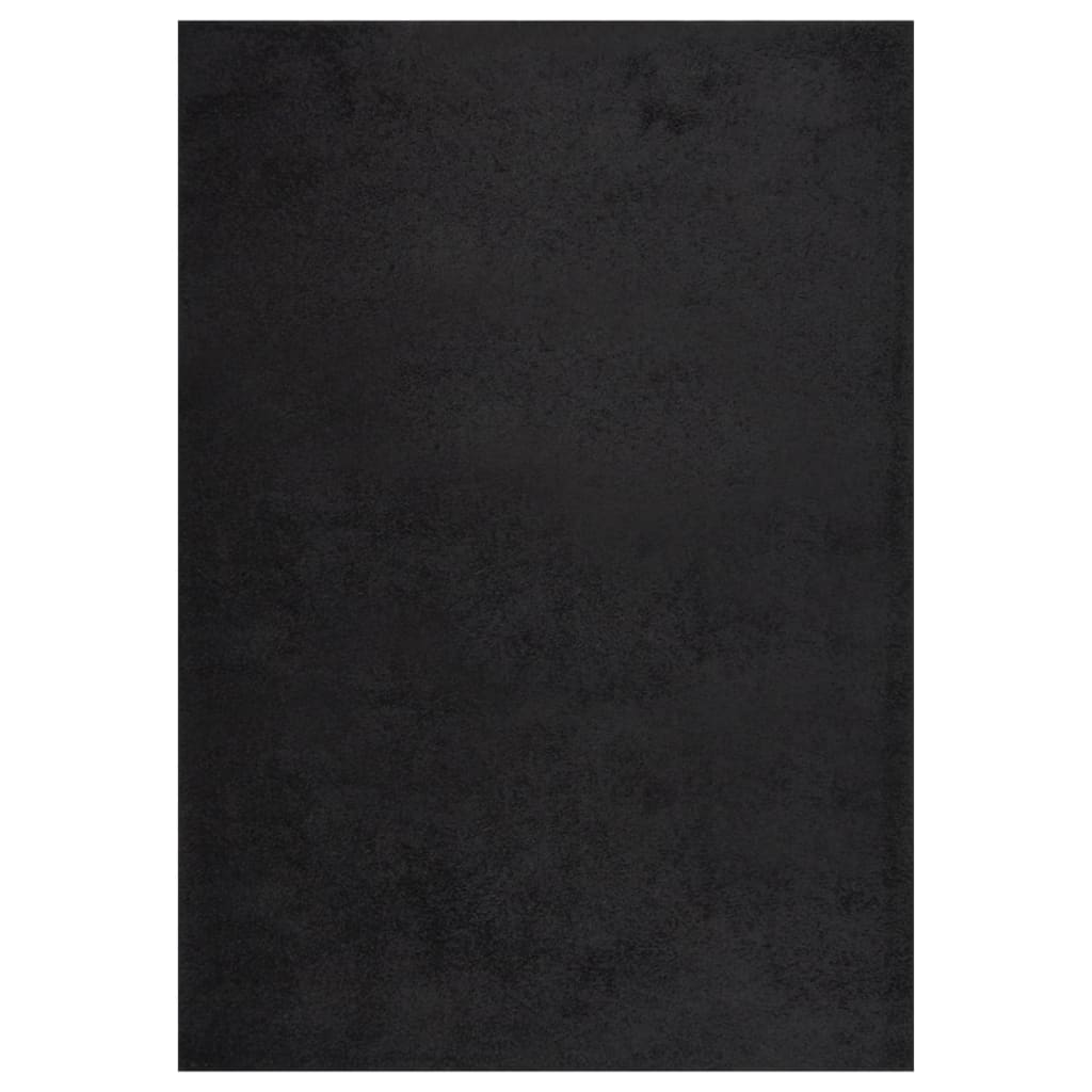 vidaXL Vloerkleed shaggy hoogpolig 140x200 cm zwart
