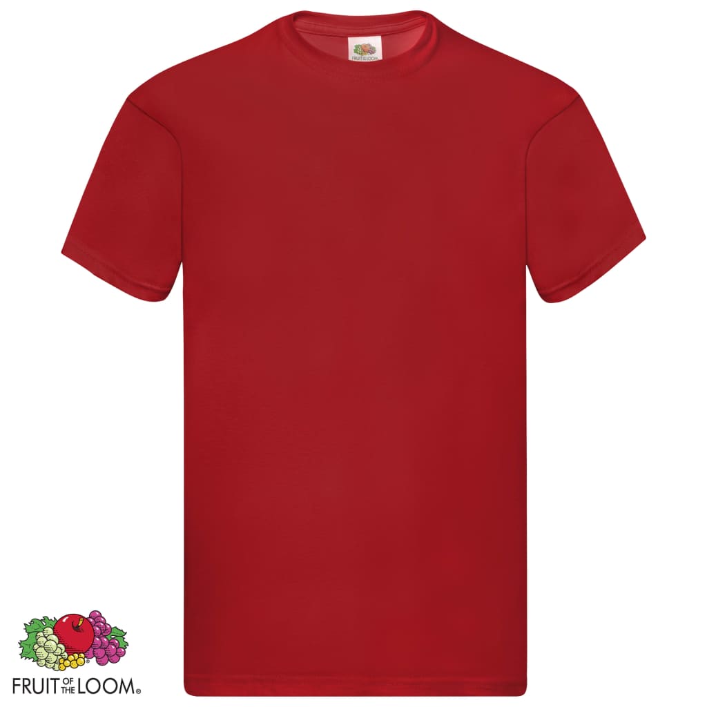Fruit of the Loom T-shirts Original 5 st XXL katoen rood
