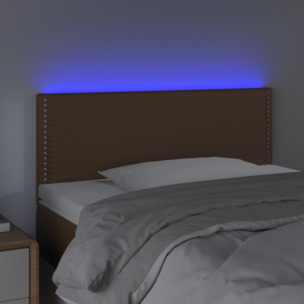 vidaXL Hoofdbord LED 90x5x78/88 cm kunstleer bruin