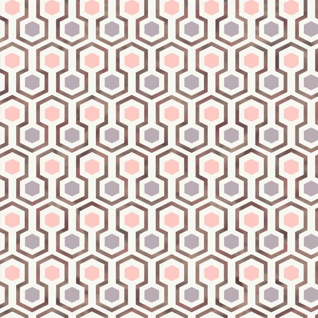 Good Vibes Behang Hexagon Pattern roze en paars