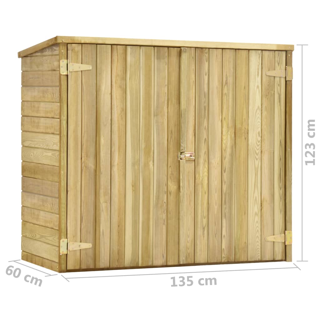 vidaXL Tuinschuur 135x60x123 cm geïmpregneerd grenenhout