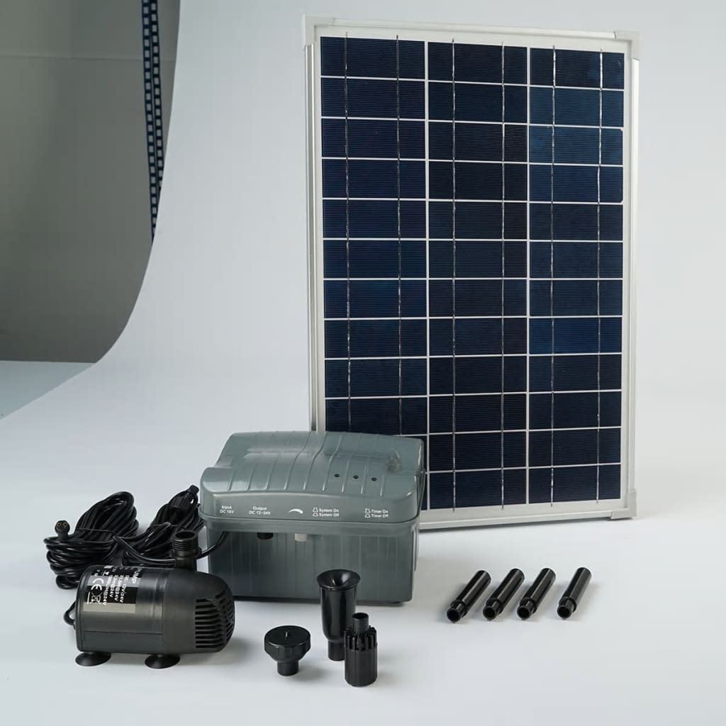 Ubbink Solarmax 1000 set met zonnepaneel, pomp en batterij 1351182