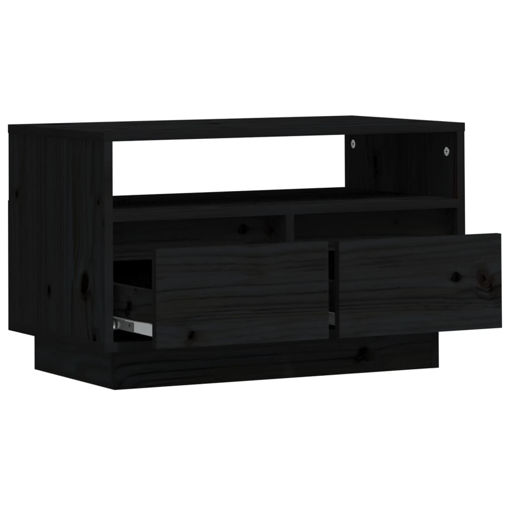 vidaXL Tv-meubel 60x35x37 cm massief grenenhout zwart