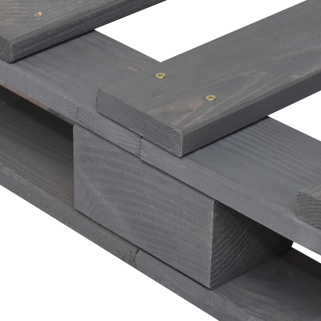 vidaXL Bedframe pallet massief grenenhout grijs 140x200 cm