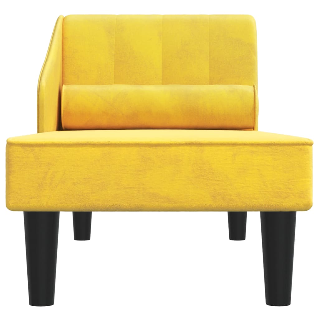 vidaXL Chaise longue met bolster fluweel geel
