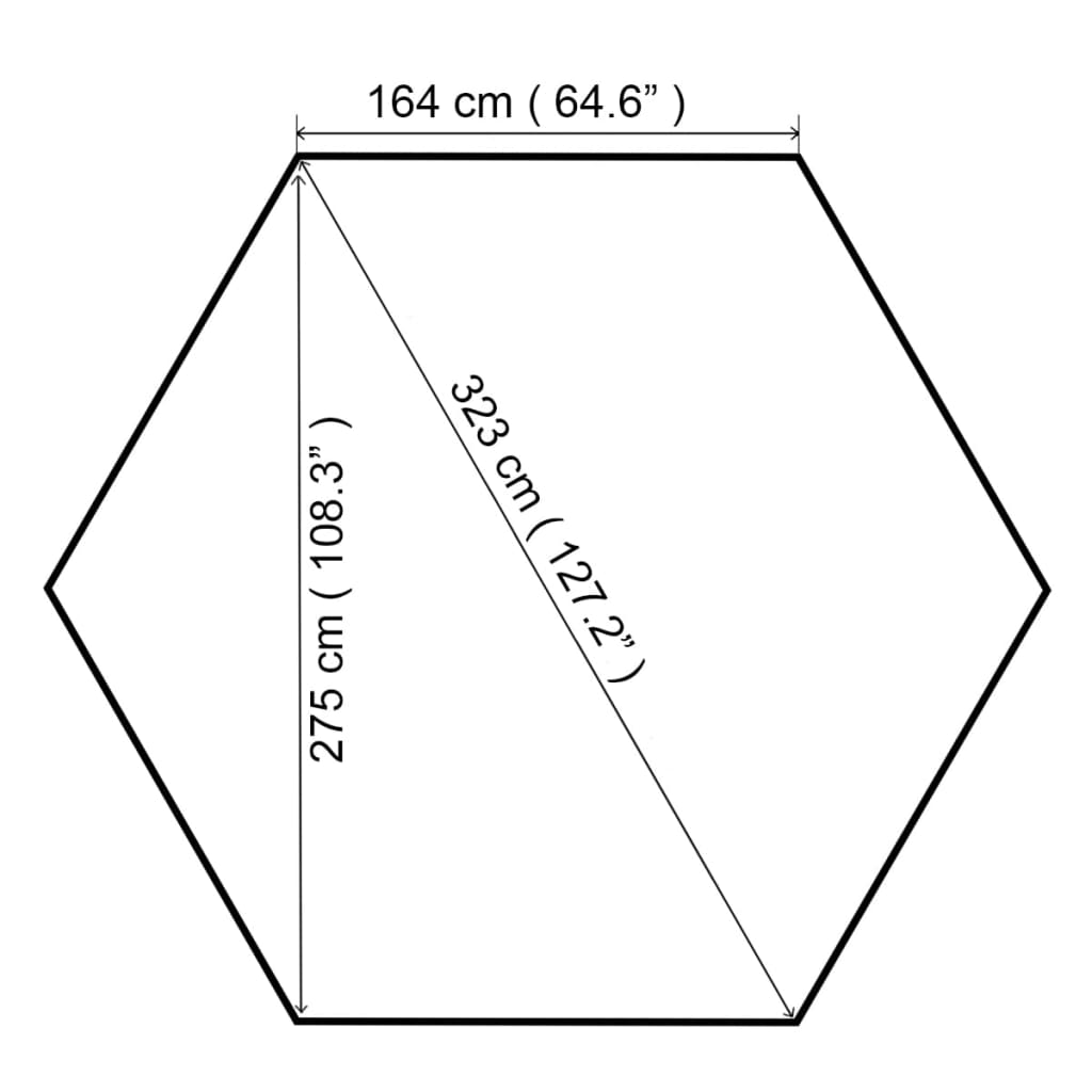 vidaXL Tuinprieel 323x265 cm hexagonaal beige