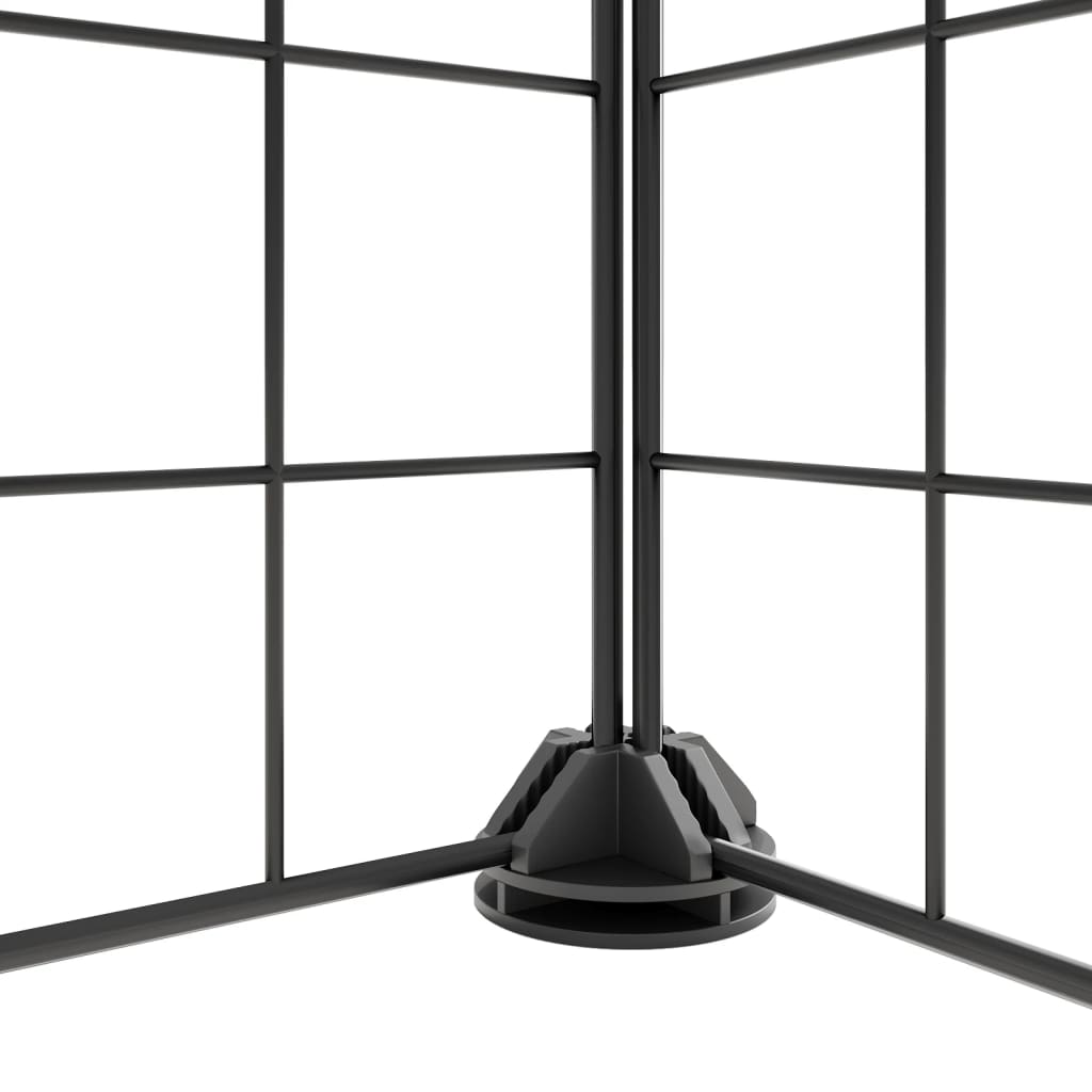 vidaXL Huisdierenkooi met deur 52 panelen 35x35 cm staal zwart