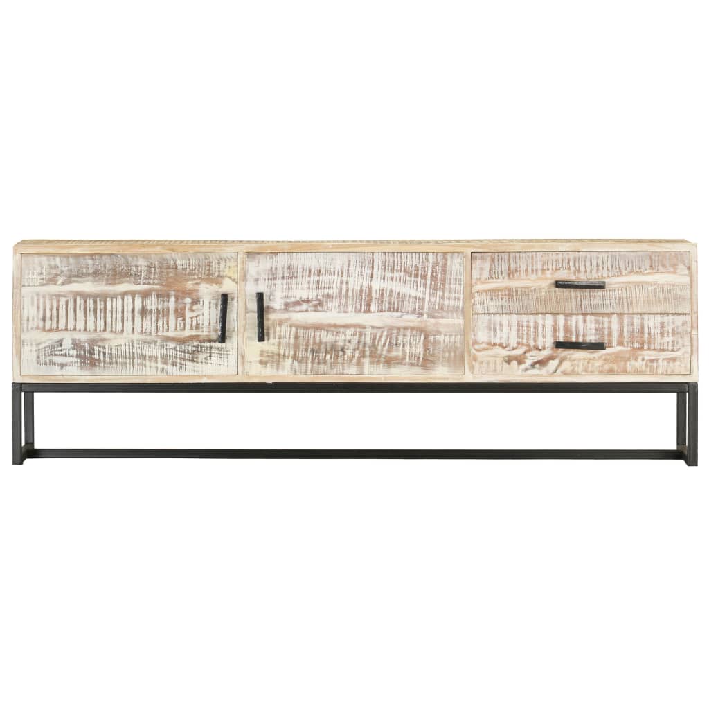 vidaXL Tv-meubel 140x30x45 cm massief acaciahout wit