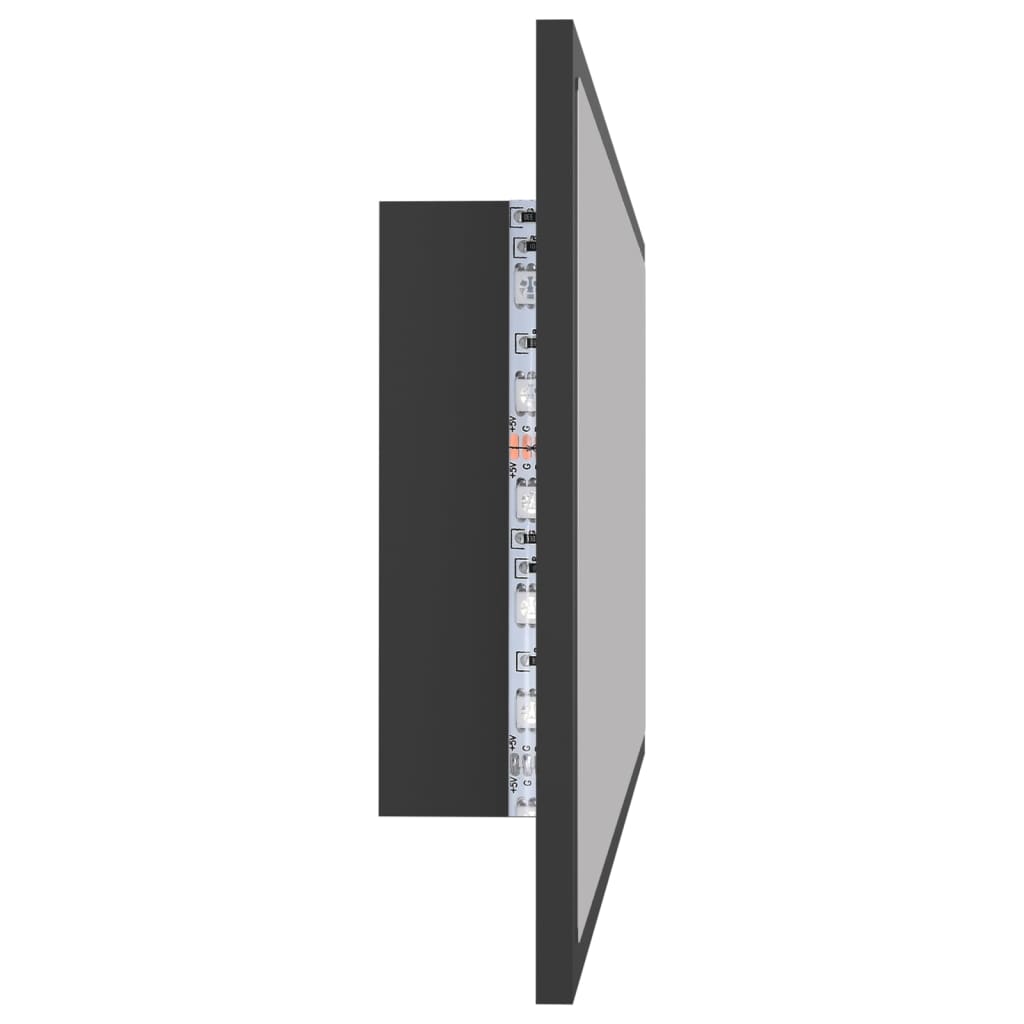 vidaXL Badkamerspiegel LED 100x8,5x37 cm acryl grijs