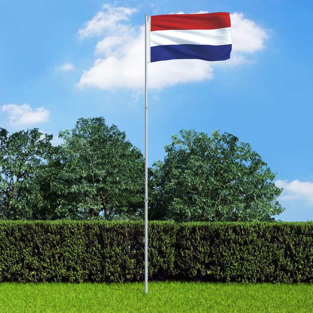 vidaXL Vlag met vlaggenmast Nederland 4 m aluminium