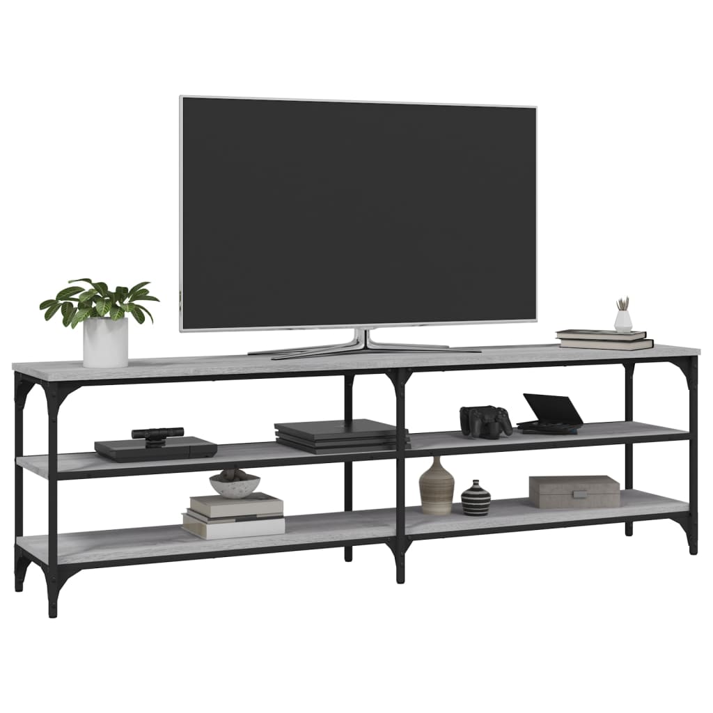 vidaXL Tv-meubel 160x30x50 cm bewerkt hout grijs sonoma eikenkleurig