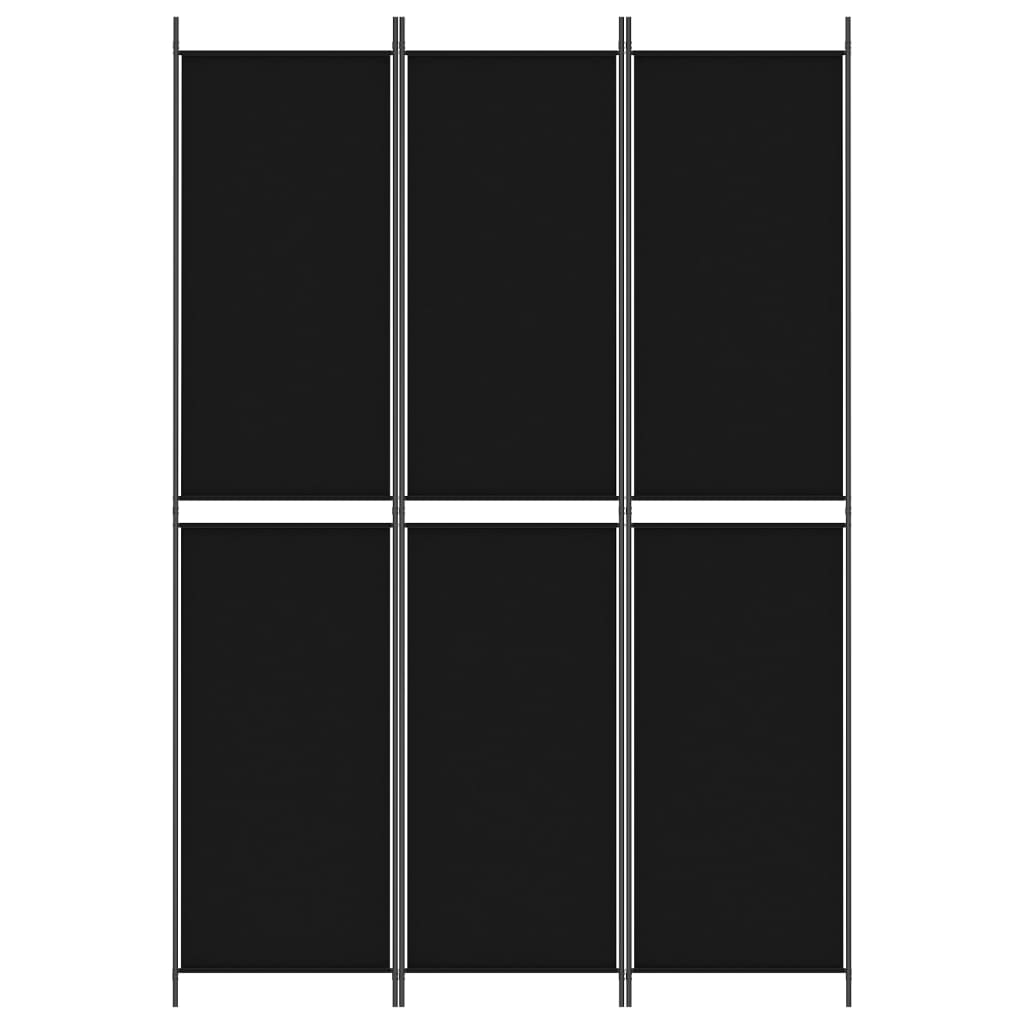 vidaXL Kamerscherm met 3 panelen 150x220 cm stof zwart