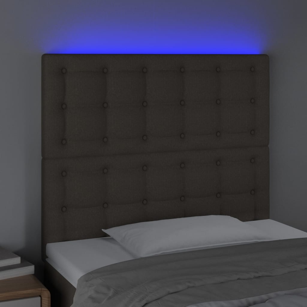 vidaXL Hoofdbord LED 100x5x118/128 cm stof taupe