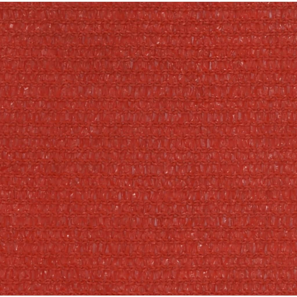 vidaXL Zonnezeil 160 g/m² 7x7 m HDPE rood