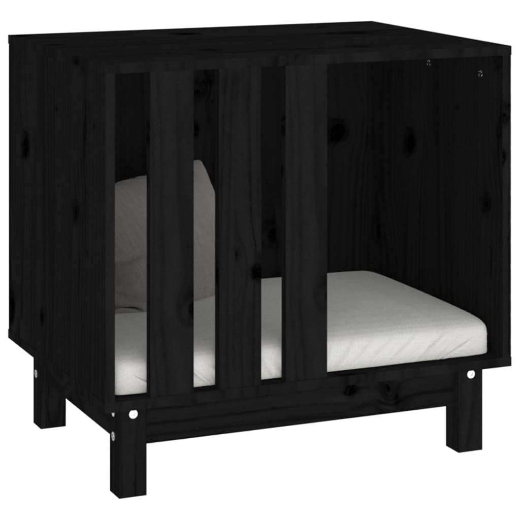 vidaXL Hondenhok 60x45x57 cm massief grenenhout zwart