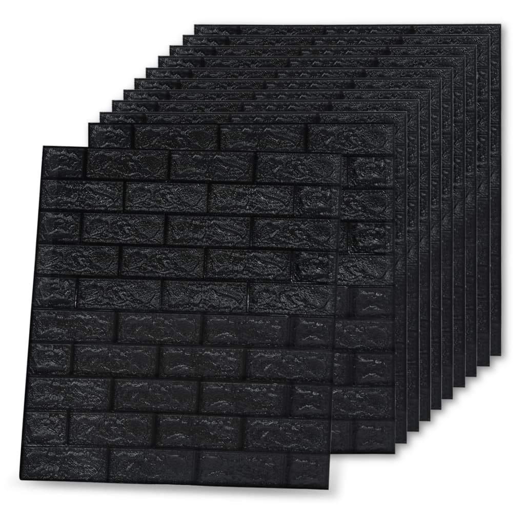 vidaXL 3D-behang zelfklevend 40 st bakstenen zwart