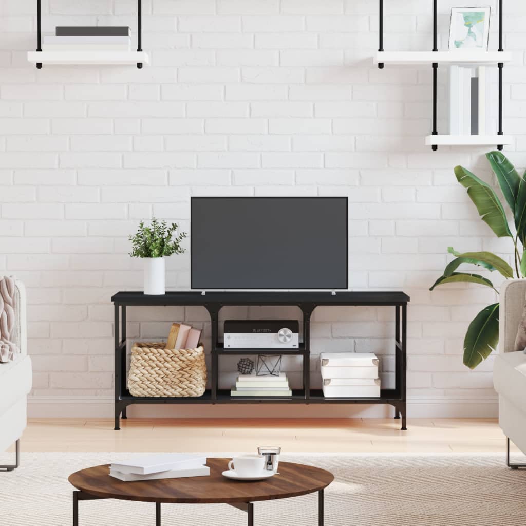 vidaXL Tv-meubel 100x35x45 cm bewerkt hout en ijzer zwart