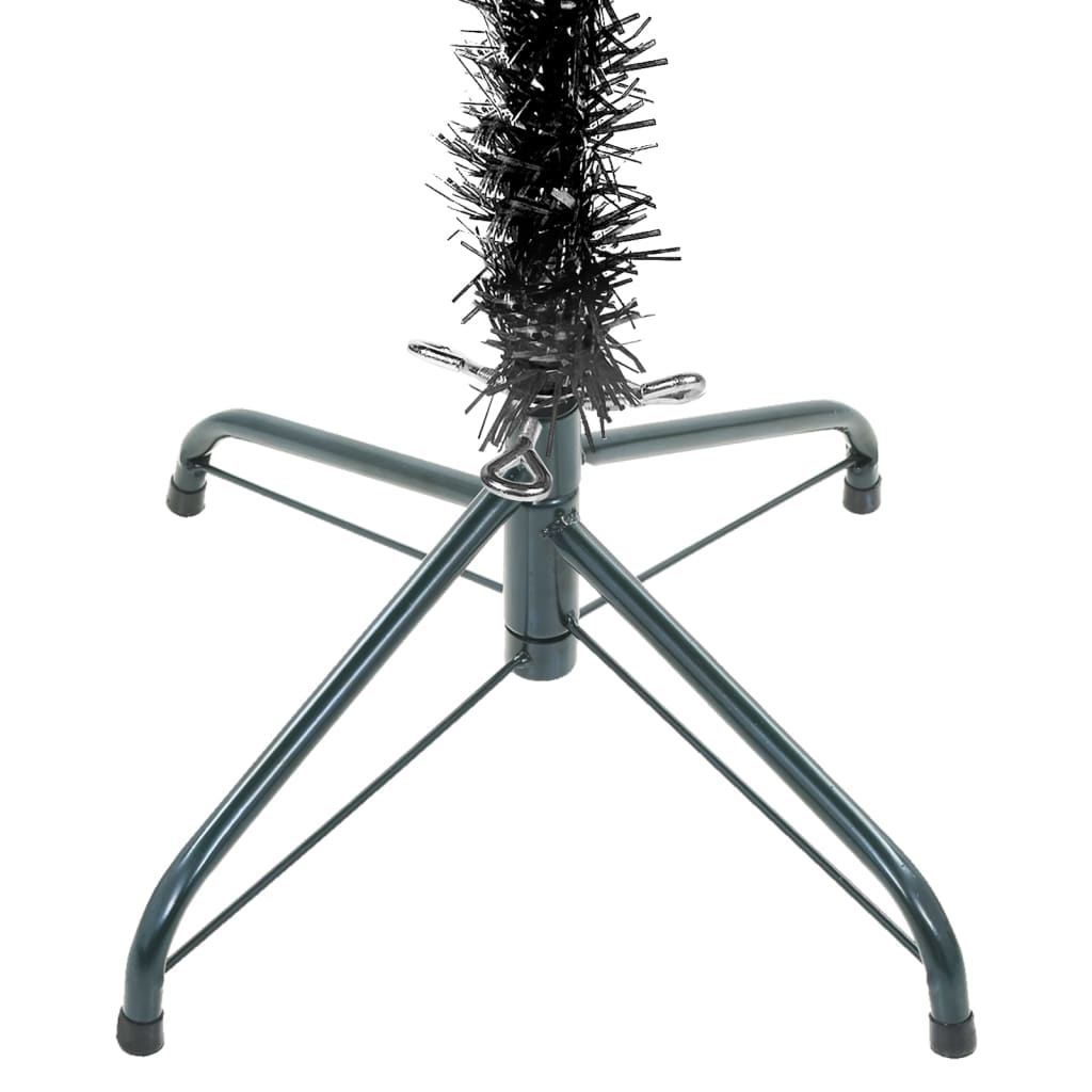 vidaXL Kerstboom met LED smal 180 cm zwart