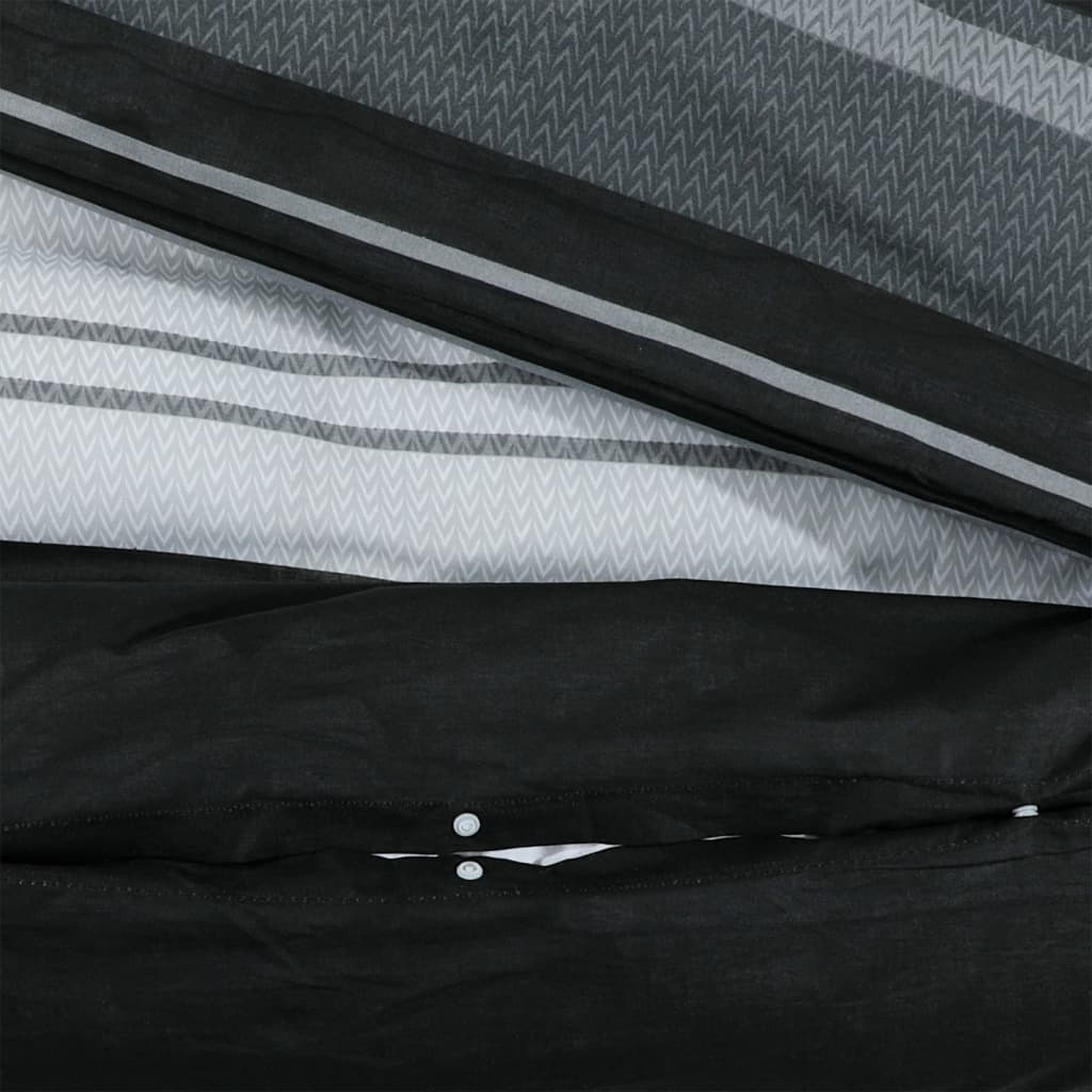 vidaXL Dekbedovertrekset 135x200 cm katoen zwart en wit