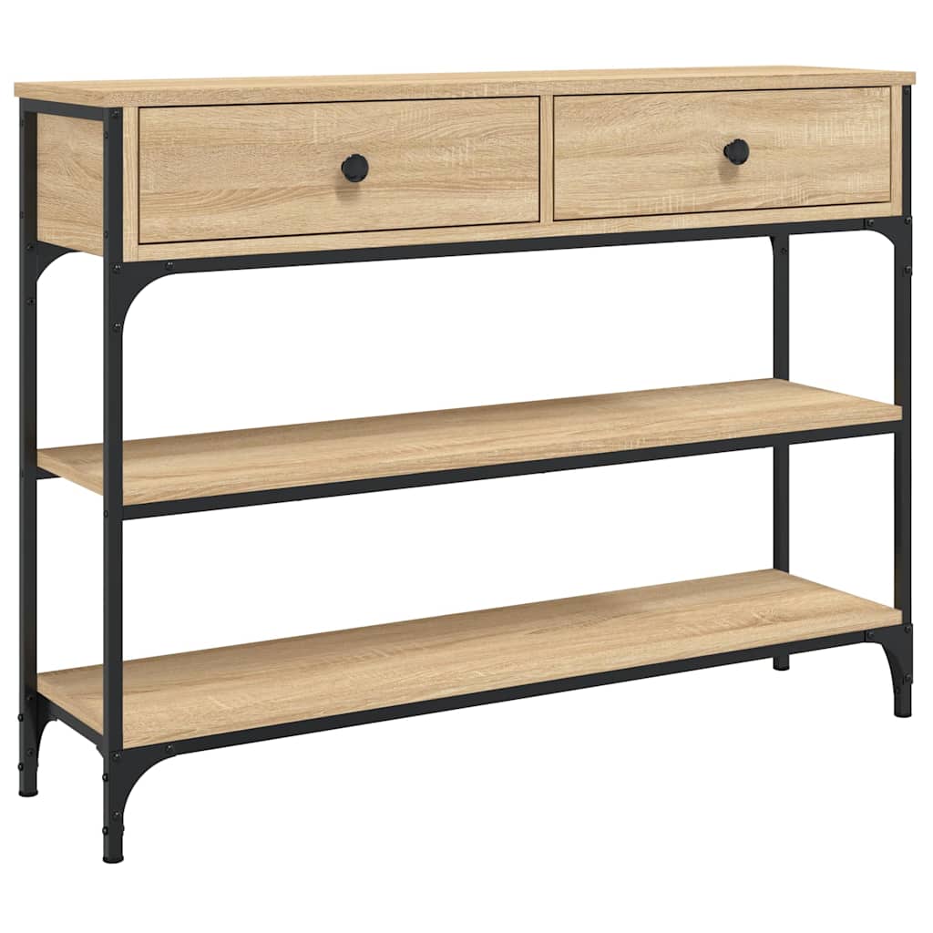 Table Console,Table D'appoint,Bout De Canapé En Bois Vieilli 100x25x75 Cm En Bois Ingenierie Et Acier Cfw57245 96493730