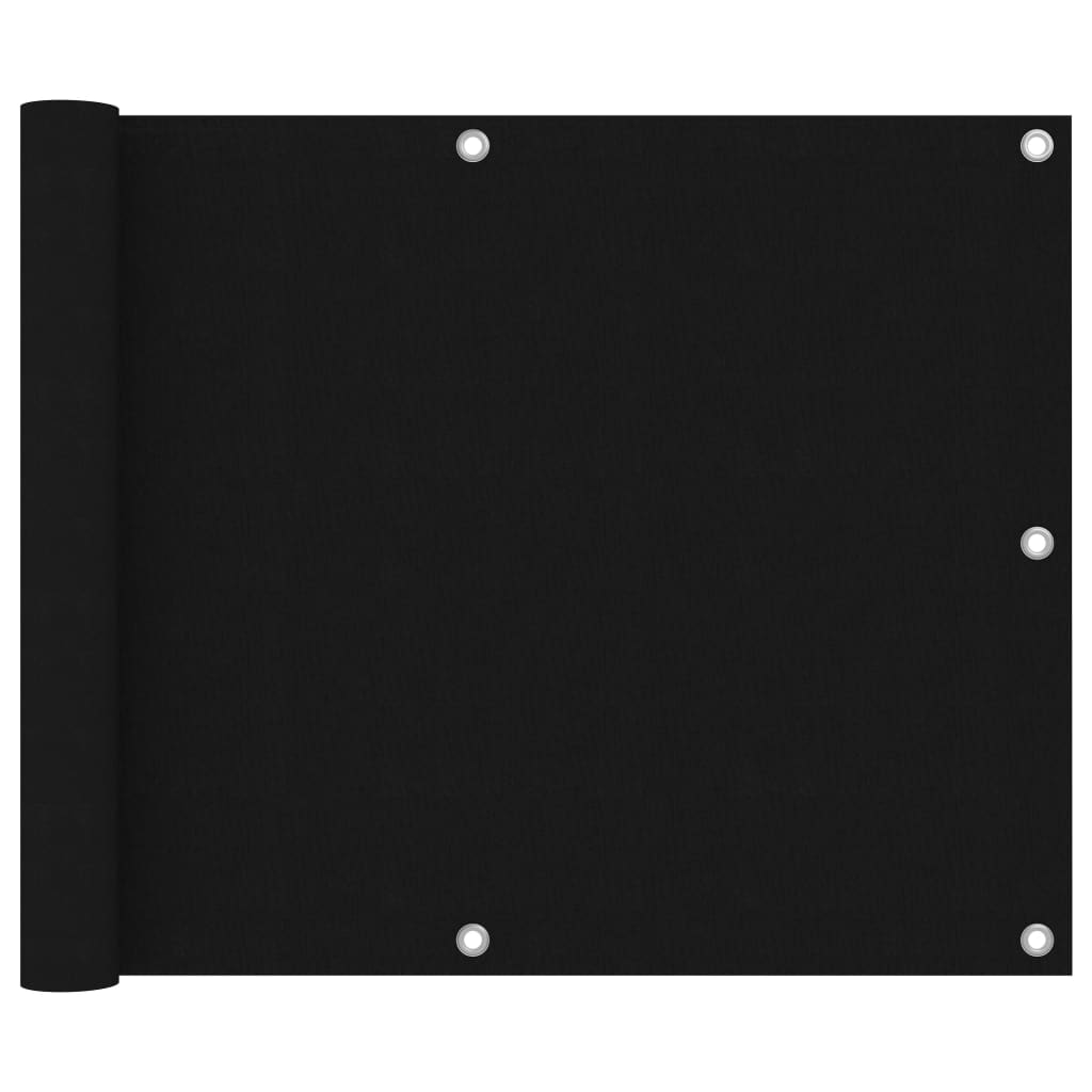 vidaXL Balkonscherm 75x300 cm oxford stof zwart