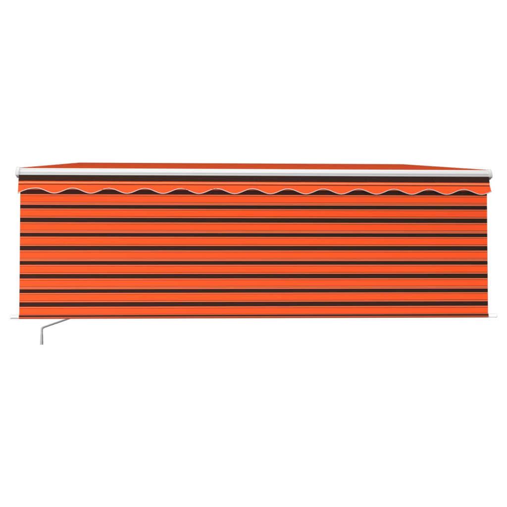 vidaXL Luifel handmatig uittrekbaar met rolgordijn 4,5x3m oranje bruin