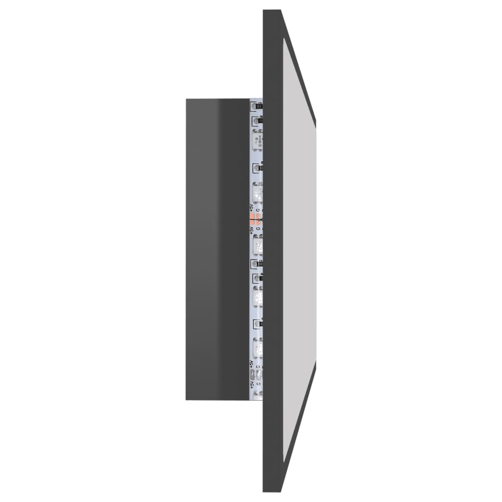 vidaXL Badkamerspiegel LED 100x8,5x37 cm acryl hoogglans grijs