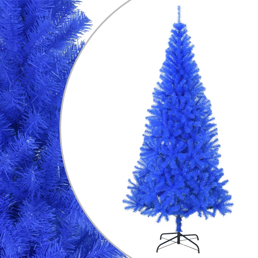 vidaXL Kunstkerstboom met standaard 240 cm PVC blauw