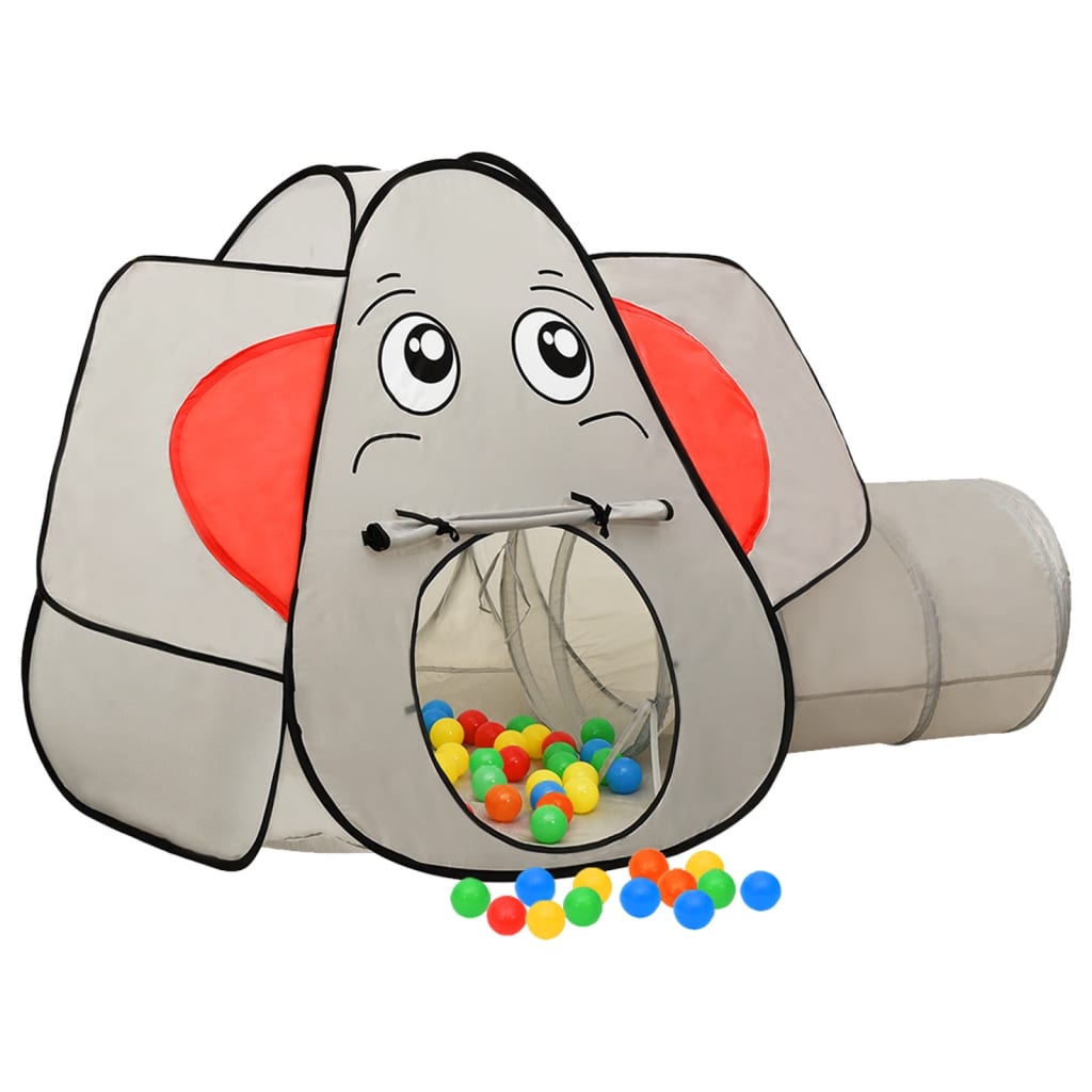 vidaXL Kinderspeeltent met 250 ballen olifant 174x86x101 cm grijs