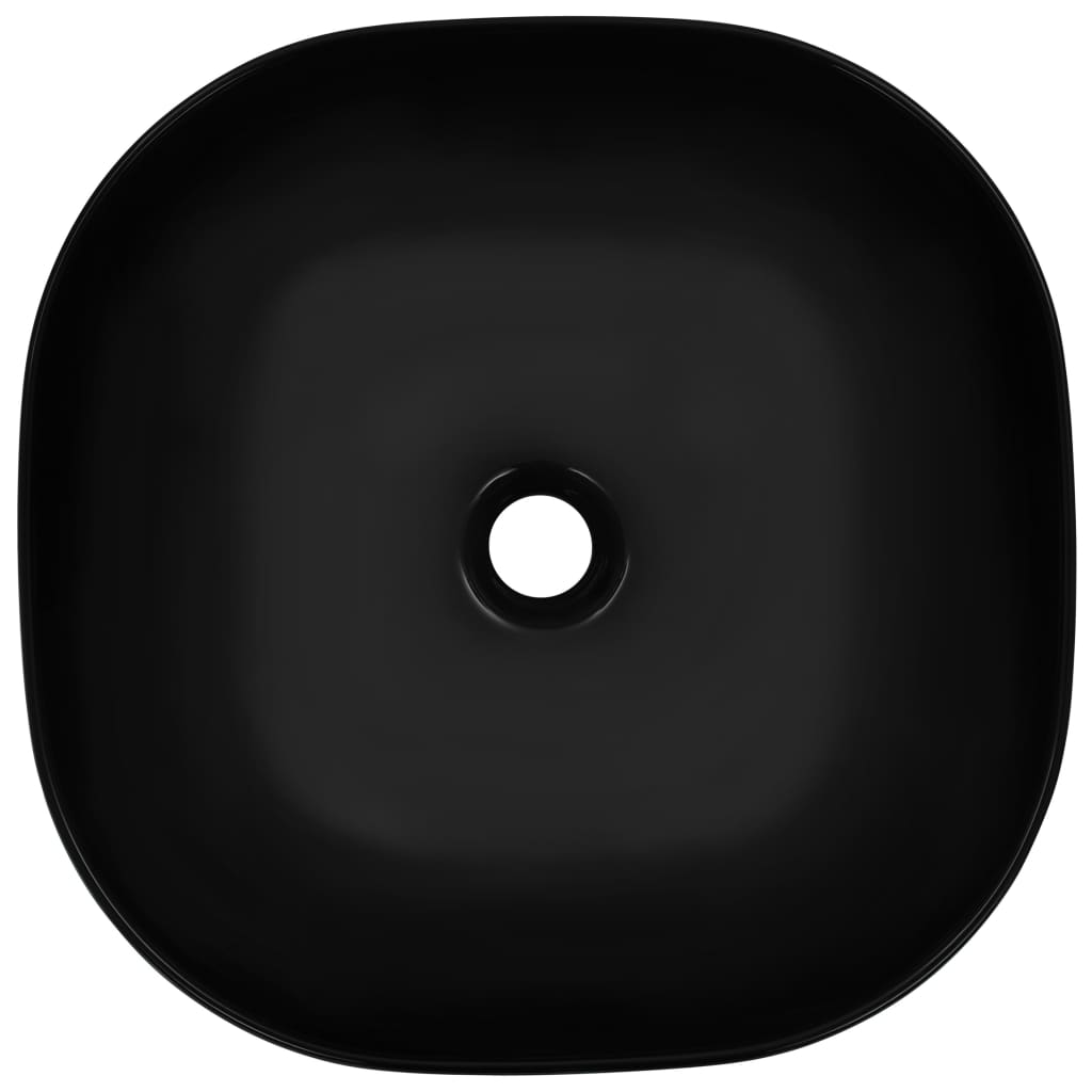 vidaXL Wastafel 42,5x42,5x14,5 cm keramiek zwart
