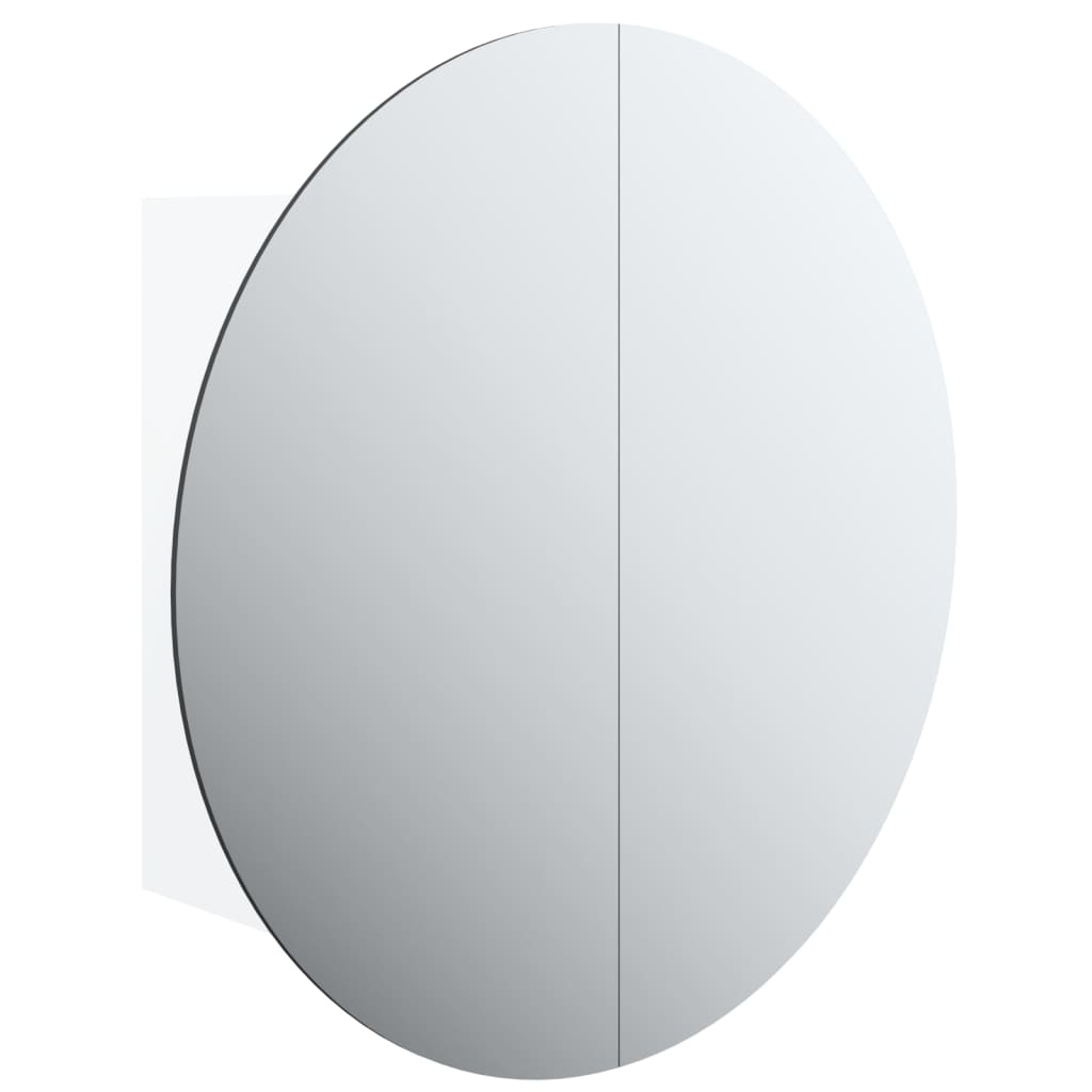 vidaXL Badkamerkast met ronde spiegel en LED 40x40x17,5 cm wit