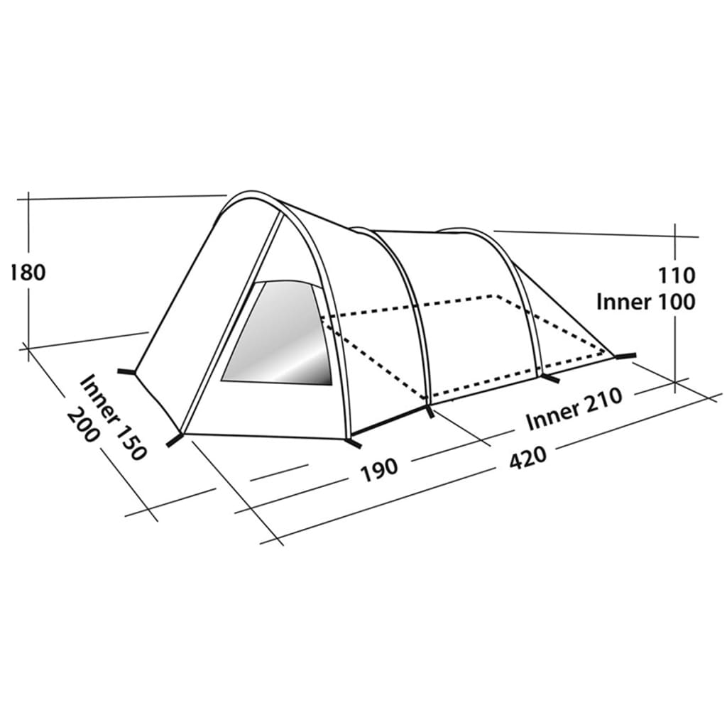 Easy Camp Opblaasbare tent Blizzard 300 grijs en blauw 120251