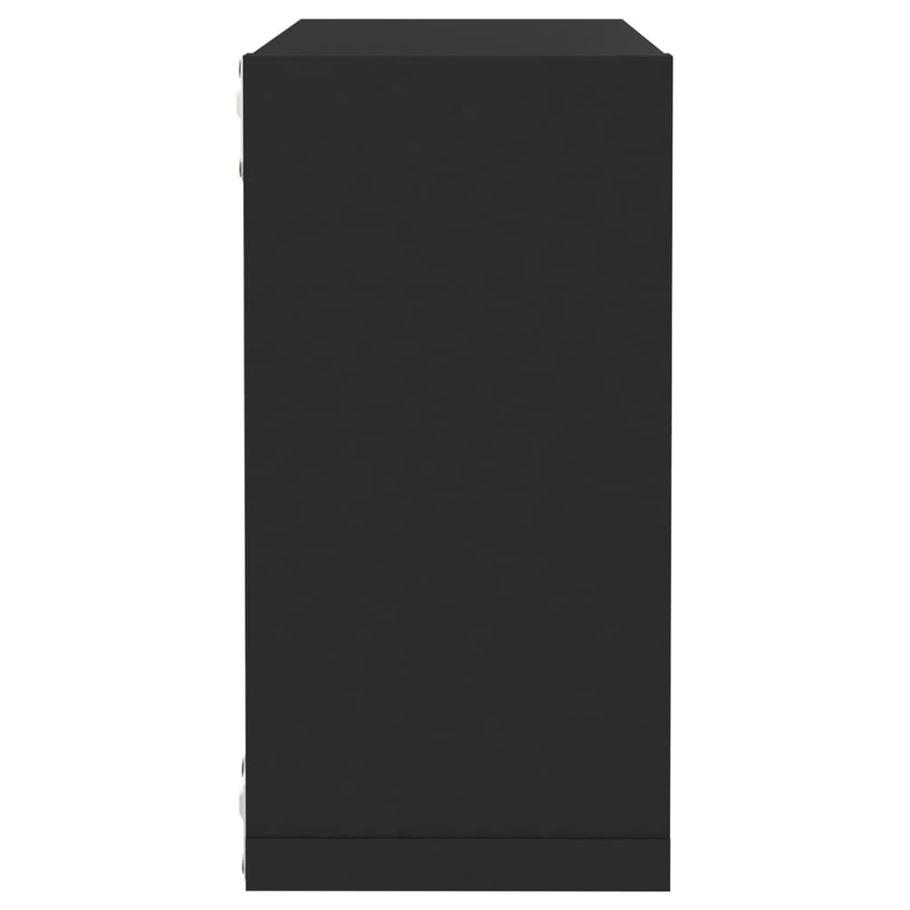 vidaXL Wandschappen kubus 4 st 30x15x30 cm zwart