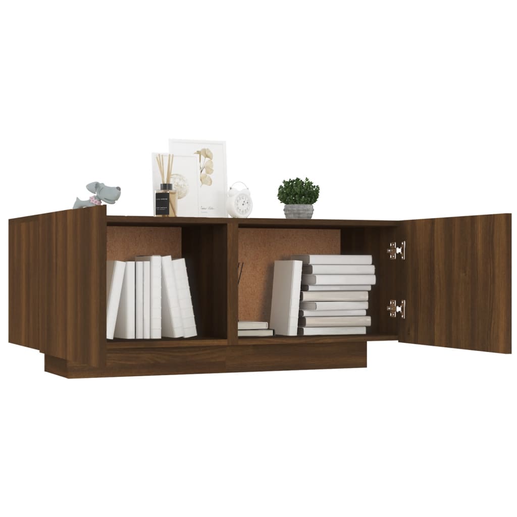vidaXL Tv-meubel 100x35x40 cm bewerkt hout bruineikenkleurig