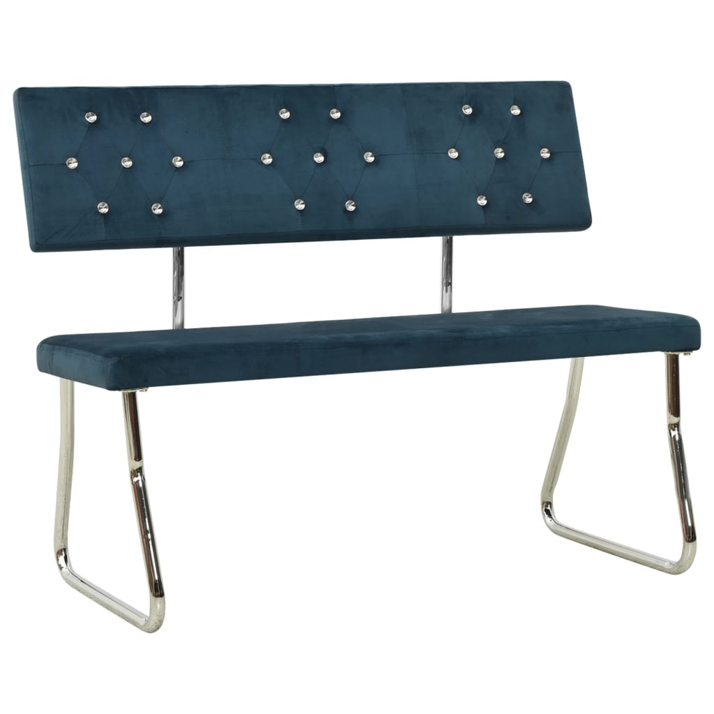 vidaXL Bankje 110 cm fluweel blauw