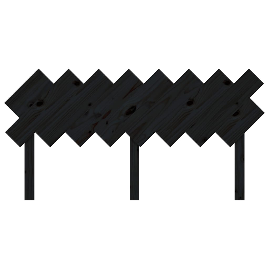 vidaXL Hoofdbord 159,5x3x80,5 cm massief grenenhout zwart