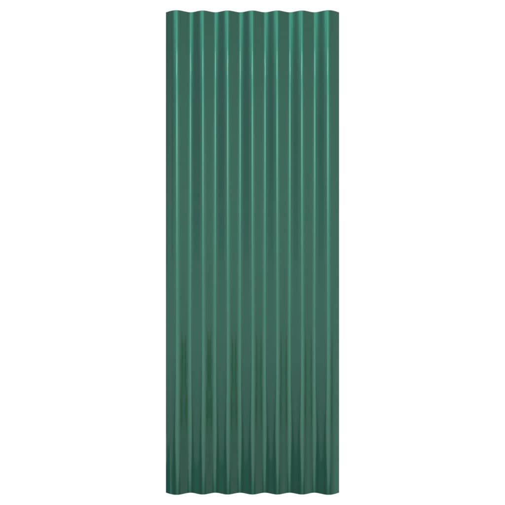 vidaXL Dakpanelen 12 st 100x36 cm gepoedercoat staal groen