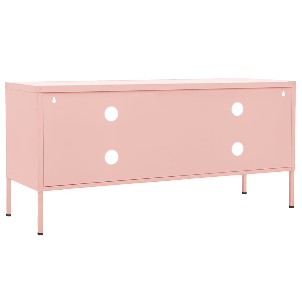 vidaXL Tv-meubel 105x35x50 cm staal roze