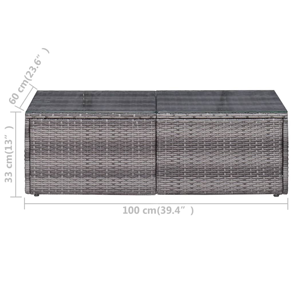 vidaXL 6-delige Loungeset met kussens poly rattan grijs