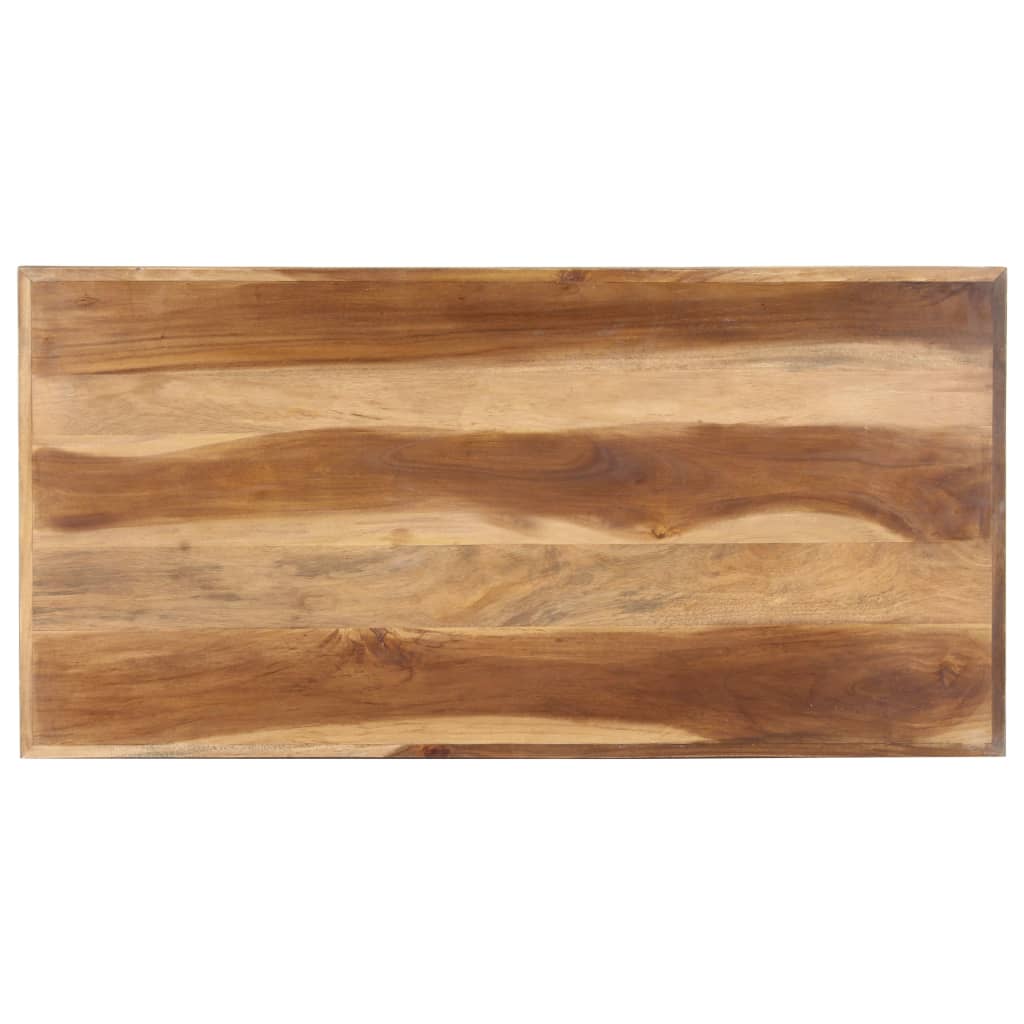 vidaXL Eettafel 120x60x75 cm massief hout met honingkleurige afwerking