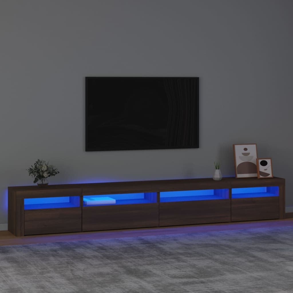 vidaXL Tv-meubel met LED-verlichting 270x35x40 cm bruin eikenkleur
