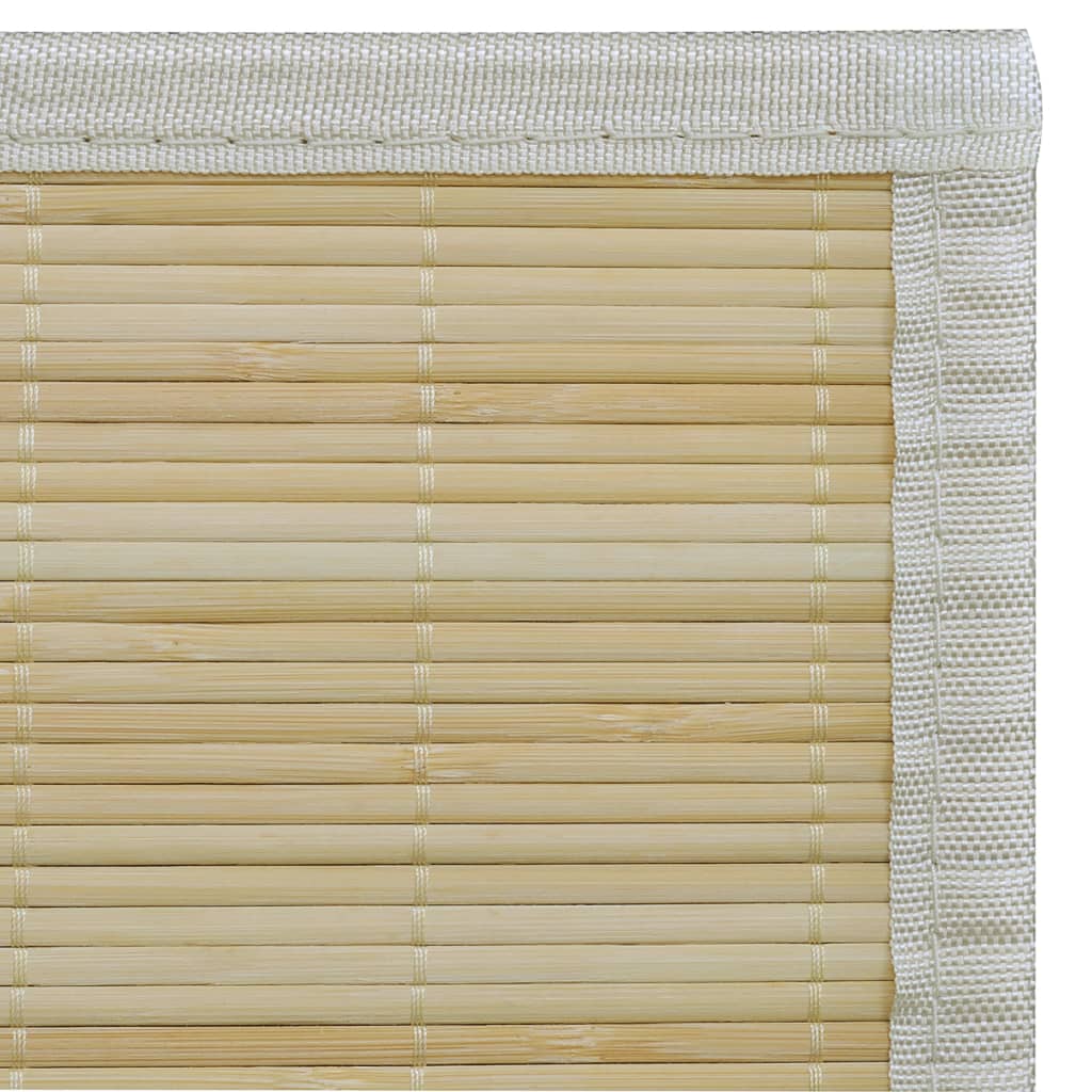 Rechthoekige bamboe mat 150 x 200 cm (Neutraal)