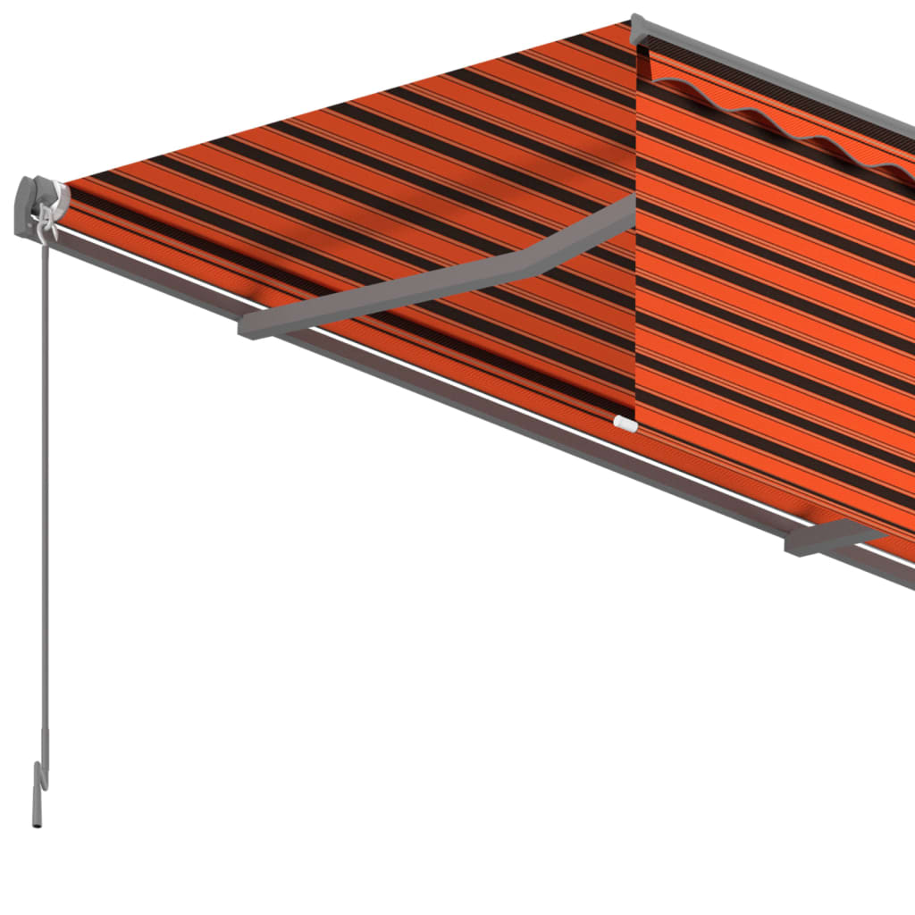 vidaXL Luifel handmatig uittrekbaar met rolgordijn 6x3 m oranje bruin