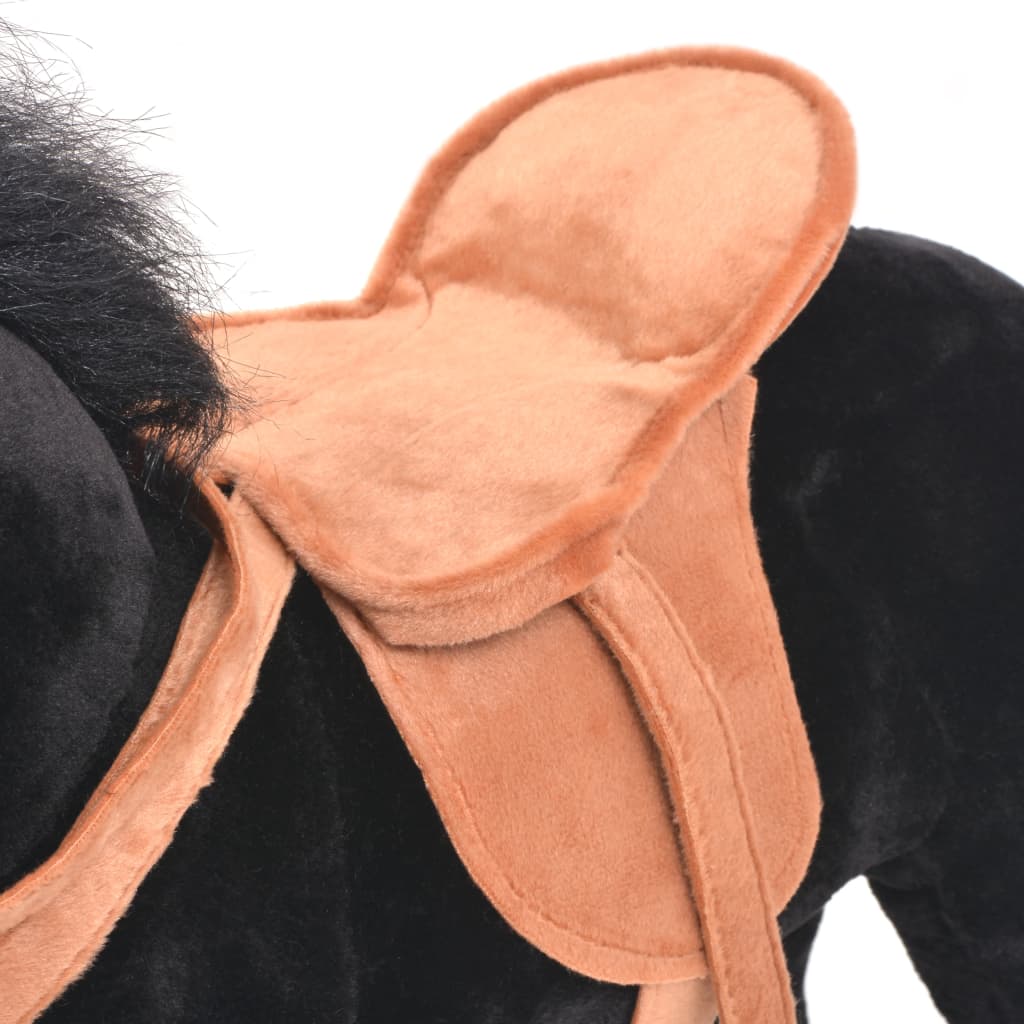 vidaXL Speelgoedpaard staand pluche zwart