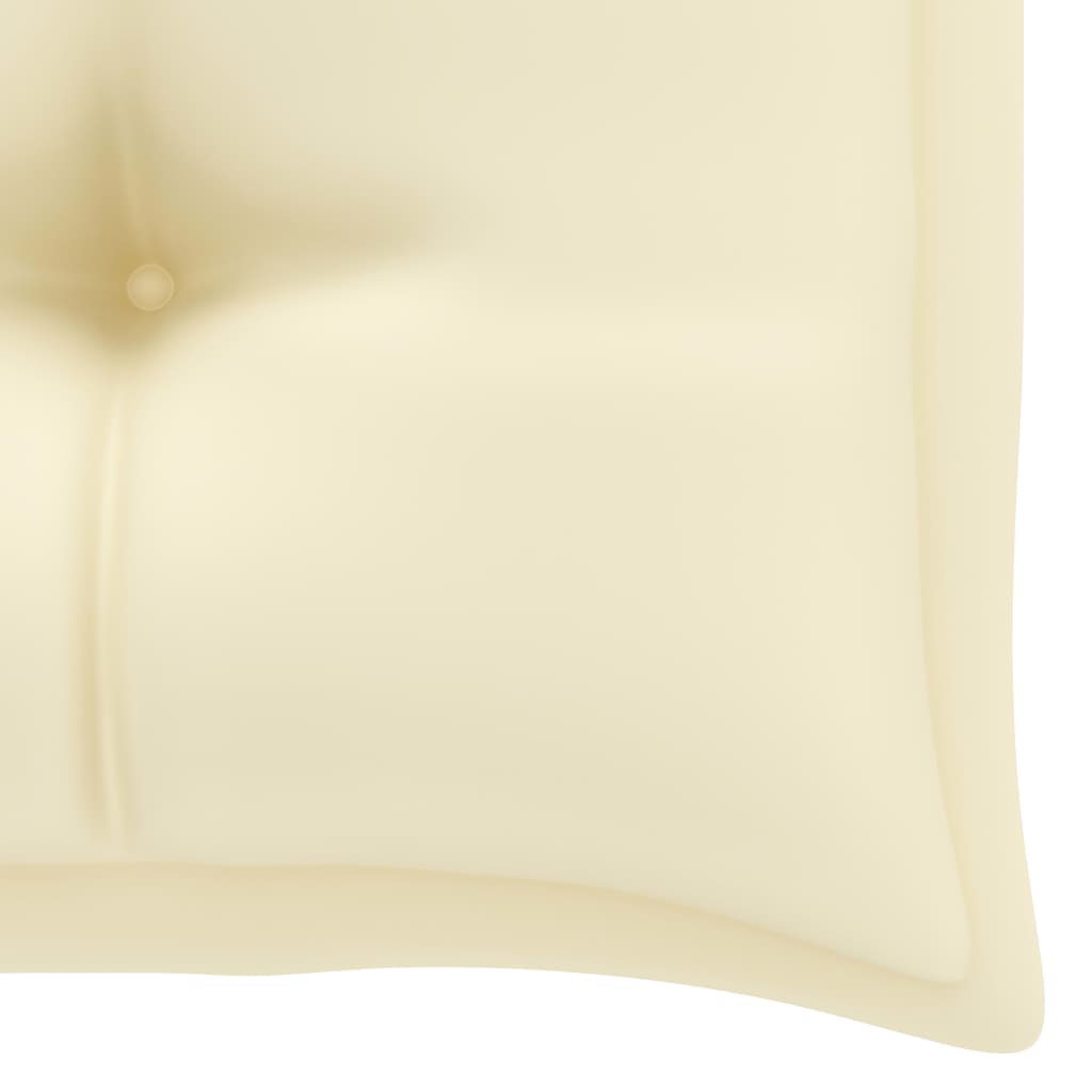 vidaXL Tuinbank met crèmekleurig kussen 112 cm massief teakhout
